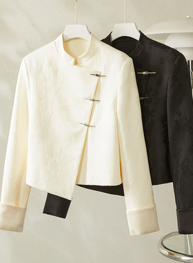 Met Endi外套女秋季新款新中式轻国风高级感时尚气质短款上衣开衫