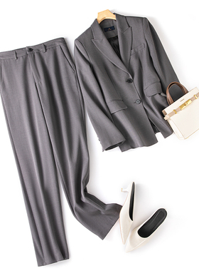 Met Endi西装套装女春夏新款薄款修身24职业休闲两件套小西服女士