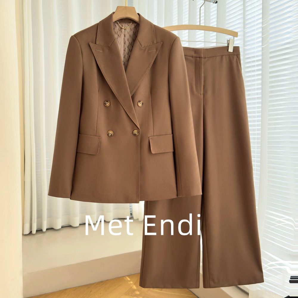 Max*r同款经典驼色羊毛西装裤子套装女2025年春款高端西服两件套,女装/女士精品,职业女裤套装,淘宝优惠券,粉丝福利购,淘宝优惠卷