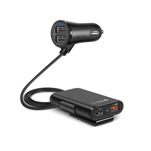 QC3.0快充车充车载一拖四背夹车充汽车手机充电器4usb车充充电器