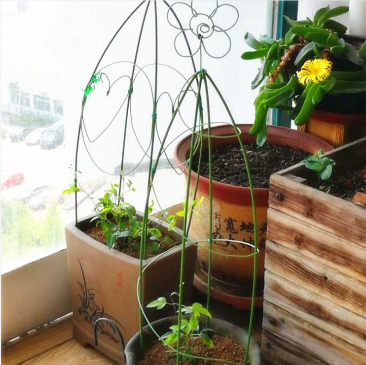 diy材料 绿色/白色包塑铁丝 花支架支柱花架 实芯包塑铁线 月季用