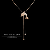 海豚毛衣链子可抽拉项链长款 简约高档衣服配饰品2019年新款 锁骨链