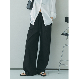 苹果的生活家|随风飘飘裤 快干半松紧腰山本裤女夏薄阔腿长裤3色