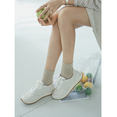 苹果的生活家复古休闲拼接阿甘鞋