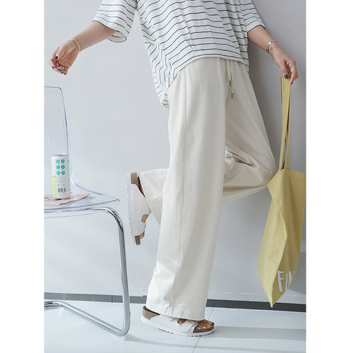 苹果的生活家|凉感遛弯裤 透气速干7A抗菌松紧腰窄版阔腿休闲裤 - 封面