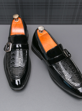 亮面男士皮鞋英伦风青年西装鞋子新郎结婚鞋影楼拍照商务正装男鞋