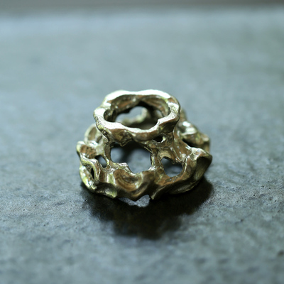 纯色蜡雕茶具纯银镂空纯手工盖置