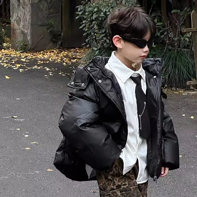 男童加厚免洗羽绒服皮衣外套冬季儿童保暖男孩夹克衫短款面包服潮,童装/婴儿装/亲子装,羽绒服,淘宝优惠券,粉丝福利购,淘宝优惠卷