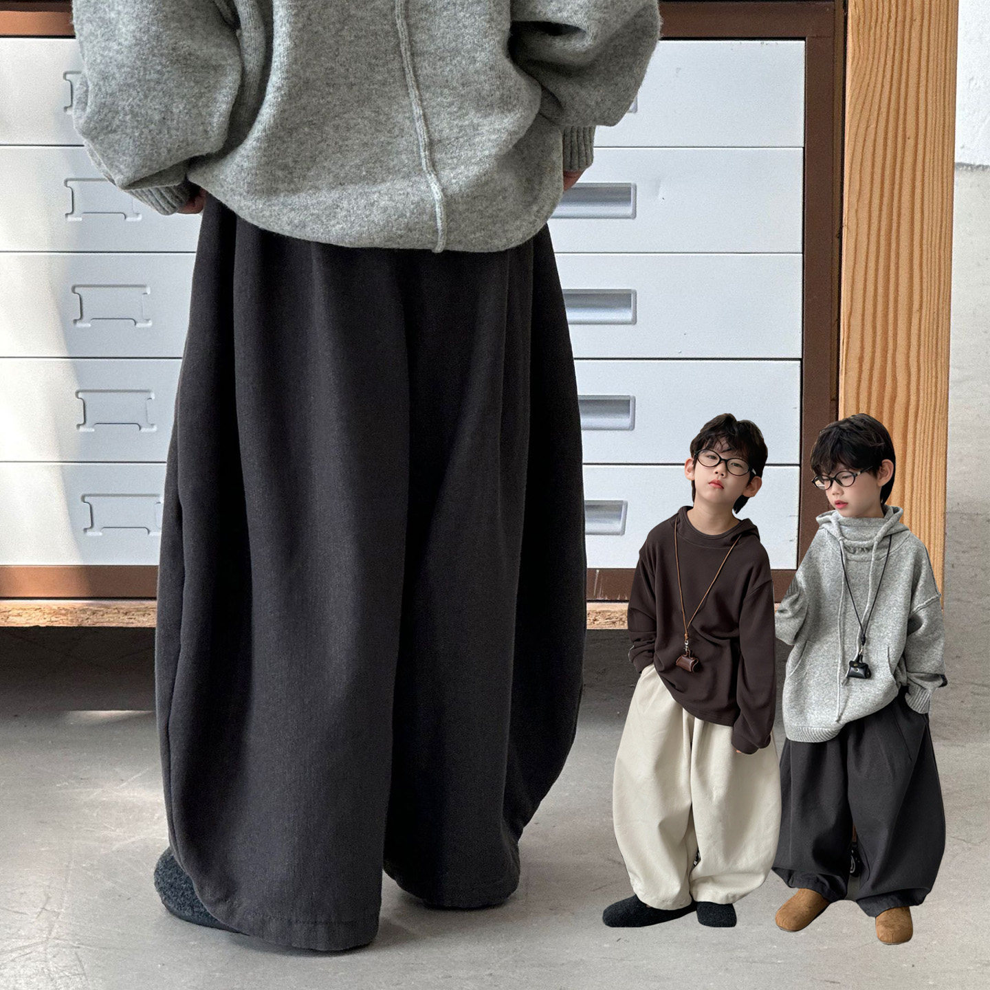 百搭~男女童加厚保暖休闲裤