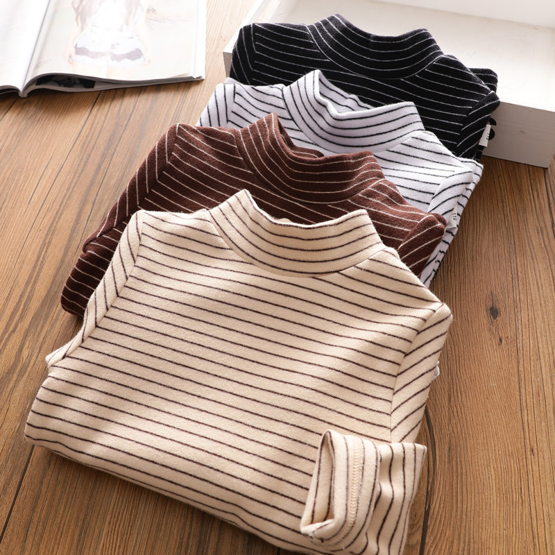 糯软~女童纯棉中领打底衫中大儿童洋气百搭条纹长袖上衣T恤秋冬新,童装/婴儿装/亲子装,T恤,淘宝优惠券,粉丝福利购,淘宝优惠卷