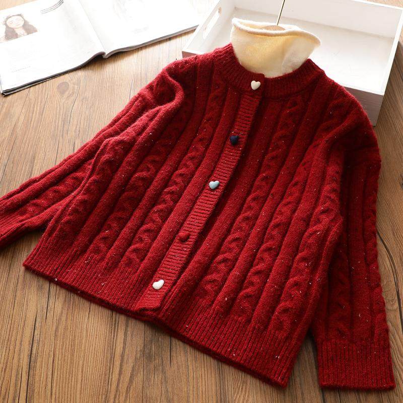 新年款女童假两件针织衫套头毛衣中大儿童彩扣复古麻花打底上衣冬,童装/婴儿装/亲子装,毛衣/针织衫,淘宝优惠券,粉丝福利购,淘宝优惠卷