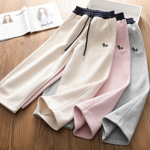 香蕉裤 女童春季 洋气字母刺绣休闲裤 休闲撞色腰运动裤 新款