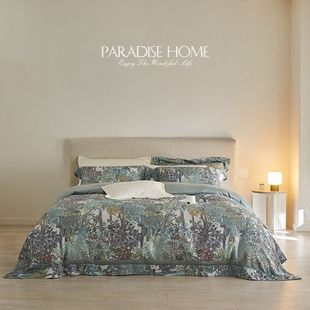 外贸轻奢巴比伦花园 C*K天丝棉精纺磨毛超细旦美式亲肤床品四件套