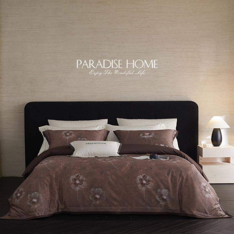 外贸出口 早春新品 日式和风埃及棉贡缎数码印染轻奢床品四件套