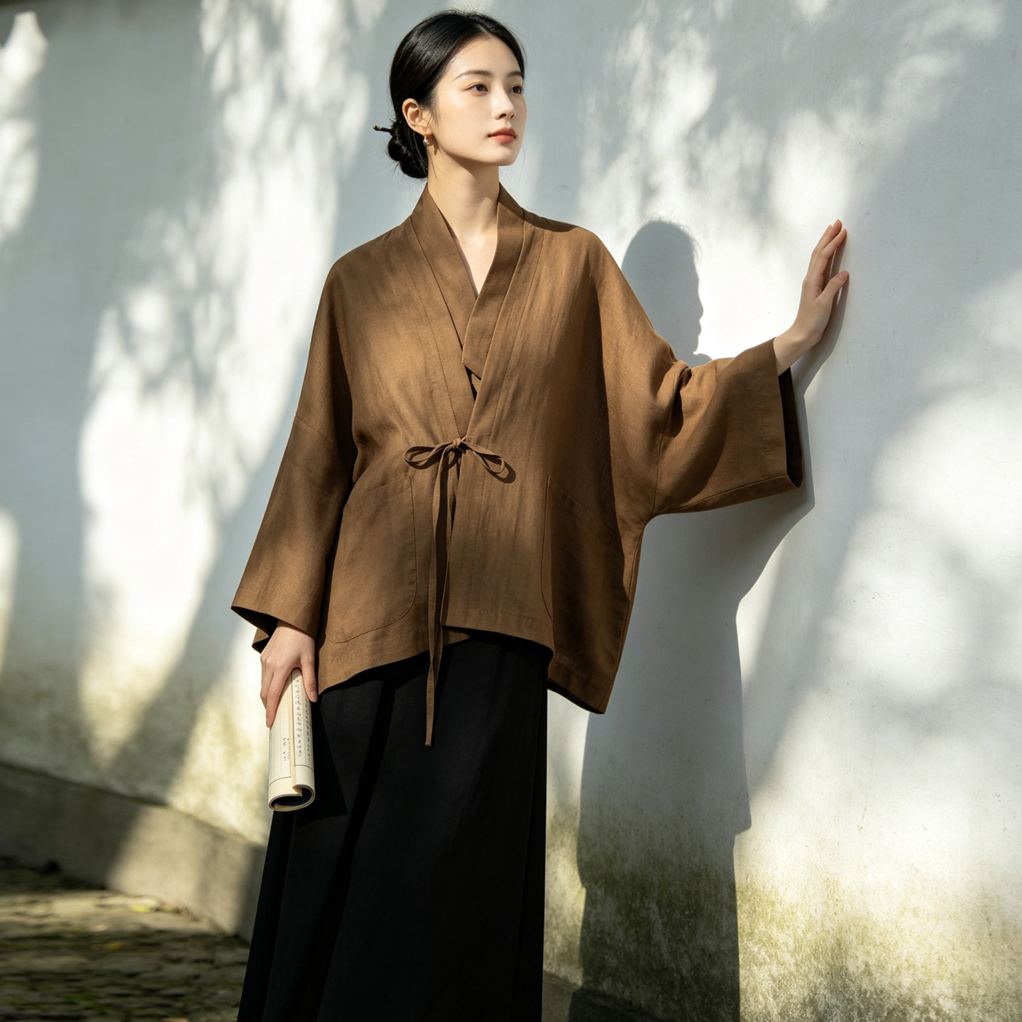 佩兮春夏原创女装汉服醋酸天丝亚麻宽松中式国风禅意开衫防晒外套