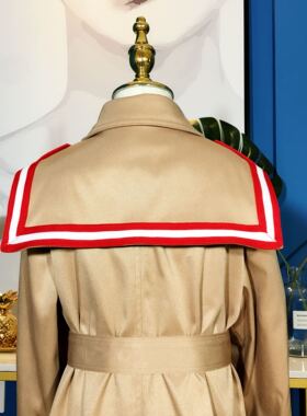 店铺转项经营全场甩卖女童春秋款英伦风卡其色学院风风衣外套