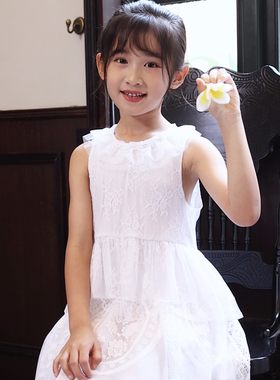 女童夏装套装两件套裙子蕾丝