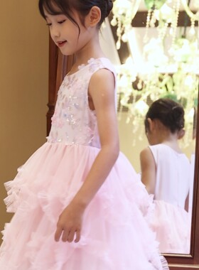 店铺转项经营全场甩卖女童夏装连衣裙立体绣花重工蓬蓬裙公主裙