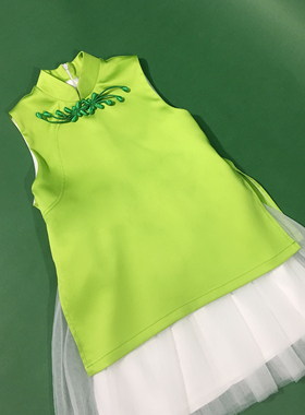 店铺转项经营全场甩卖女童夏装旗袍古典中式连衣裙假两件连衣裙