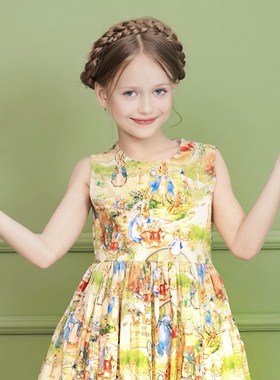 店铺转项经营全场甩卖女童夏装纯棉印花连衣裙夏装夏天裙子彼得兔