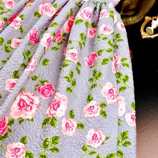 公主日记童装 背心裙灰色浮雕3D提花玫瑰印花裙 女童春夏连衣裙新款