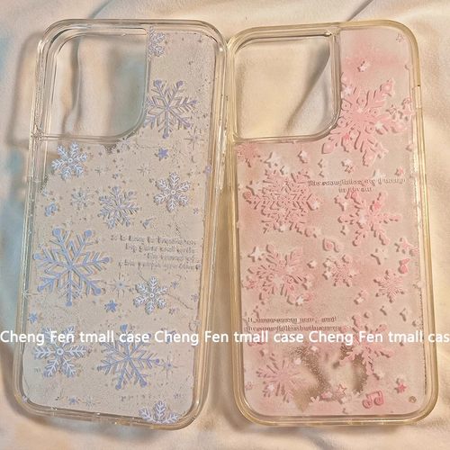 ins冬季适用oppofindx8手机壳iPhone16小米15苹果14pro新年vivox200雪花流沙reno13华为mate60pura70荣耀100