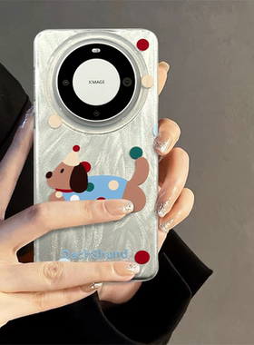 波点腊肠狗适用荣耀200手机壳pura70pro硬note13华为mate60新款k70小米14防摔vivox100高级nova12小众findx7