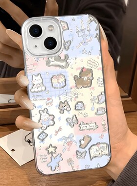 卡通适用苹果16手机壳iphone15pro小众可爱vivox90新款nova12女k70华为mate60防摔xs小米14高级reno11荣耀200