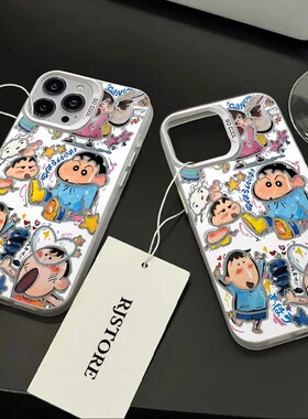 涂鸦小新适用苹果16promax手机壳iphone15一加13卡通14红米k70小米14荣耀300真我nova11保护套6050华为mate70