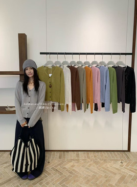 缤典2025秋新韩宽松显瘦百搭纯色针织开衫女毛衣外套上衣潮56563