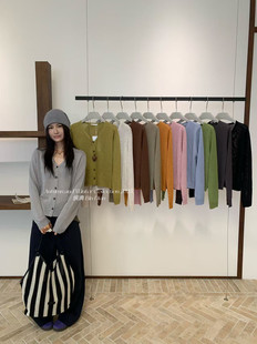 缤典2025秋新韩宽松显瘦百搭纯色针织开衫女毛衣外套上衣潮56563