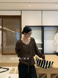 缤典2025春新款韩版宽松显瘦百搭圆领长袖针织衫女毛衣上衣55378