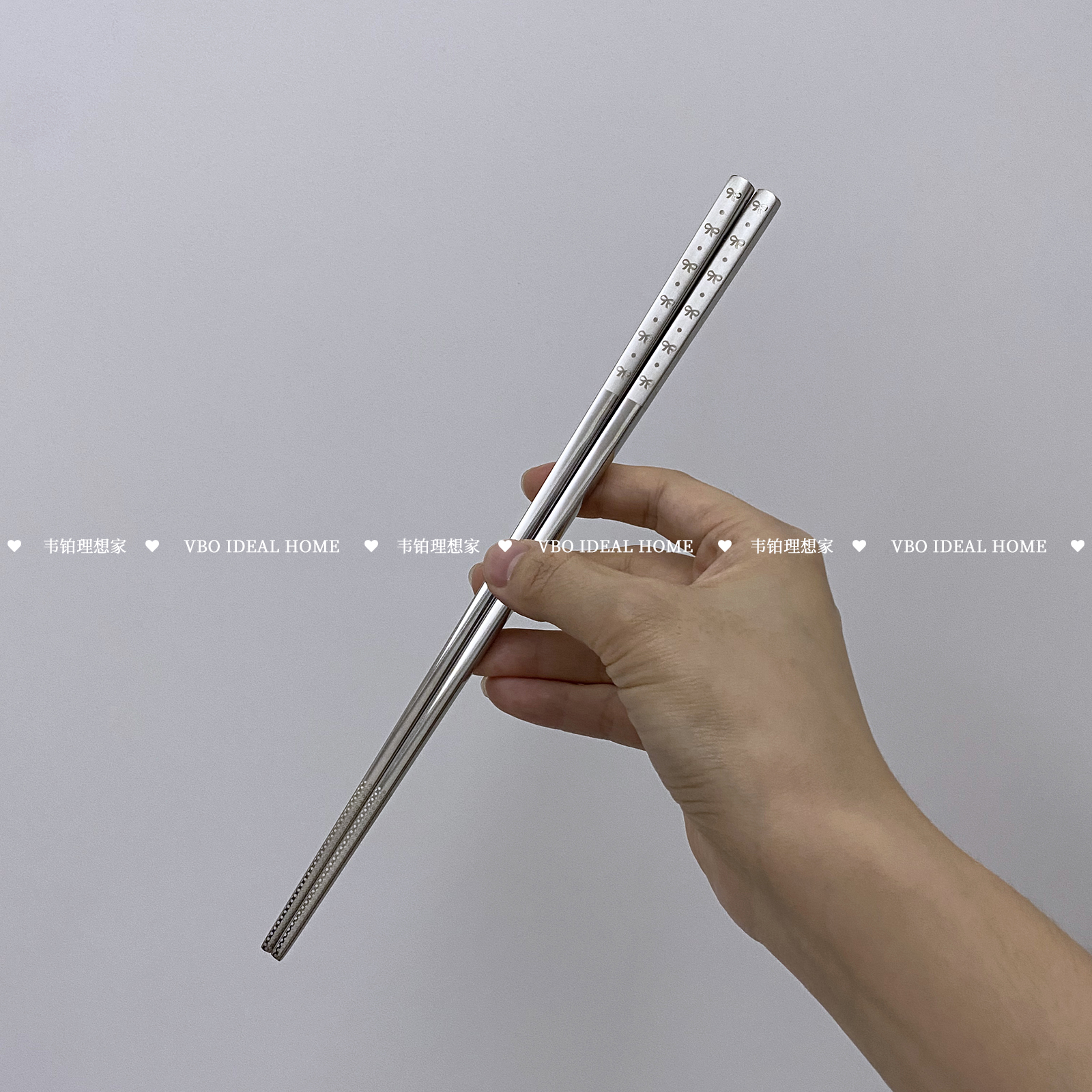 VBO.I.H蝴蝶结304不锈钢筷家用ins风高档防霉防滑耐高温筷子单人