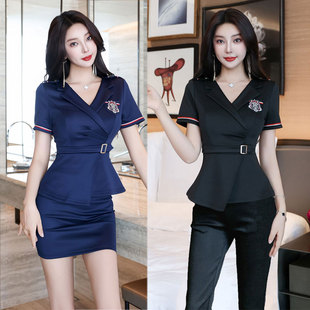 沐足养生按摩技师工衣遮肚收腰酒店会所包厢公主上班女装 春季 新款
