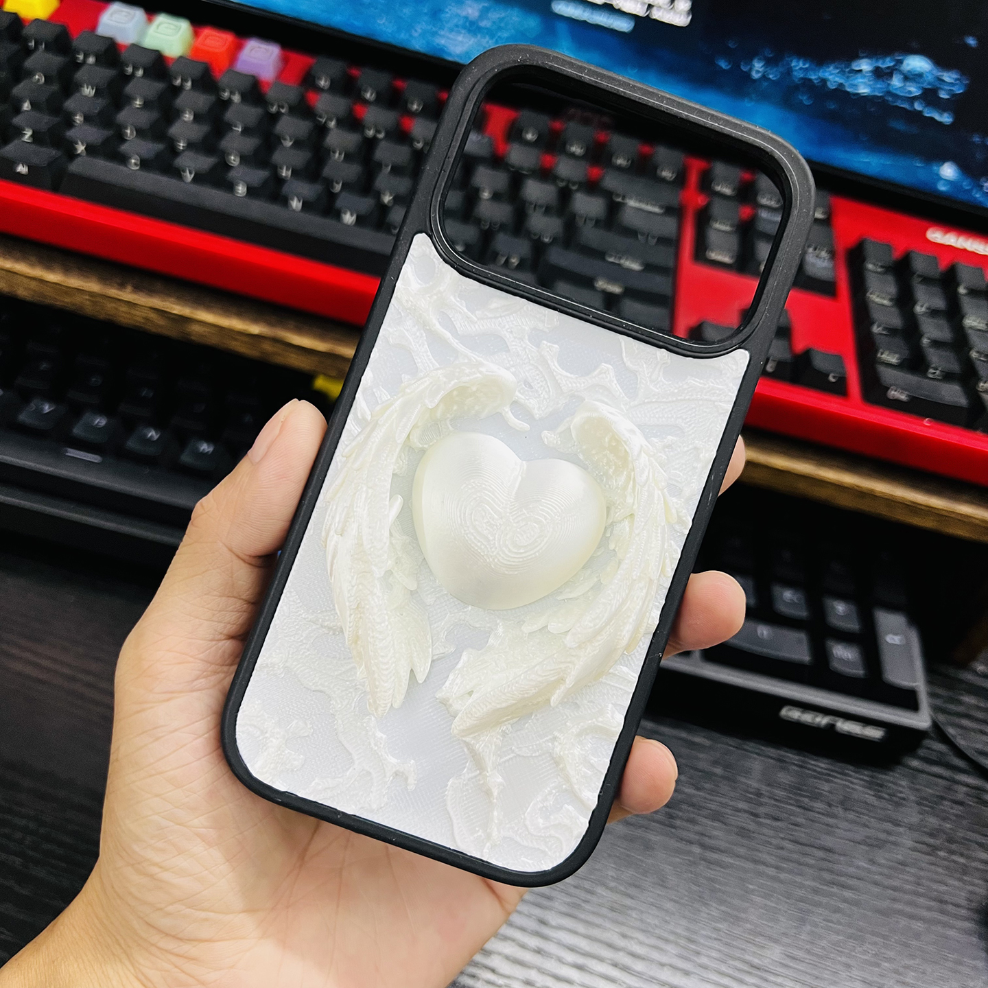brba Brba哥特风3D立体爱心天使翅膀手机壳17pro max小众个性17/17air保护套15/16pro哥特风潮流创意男女外壳