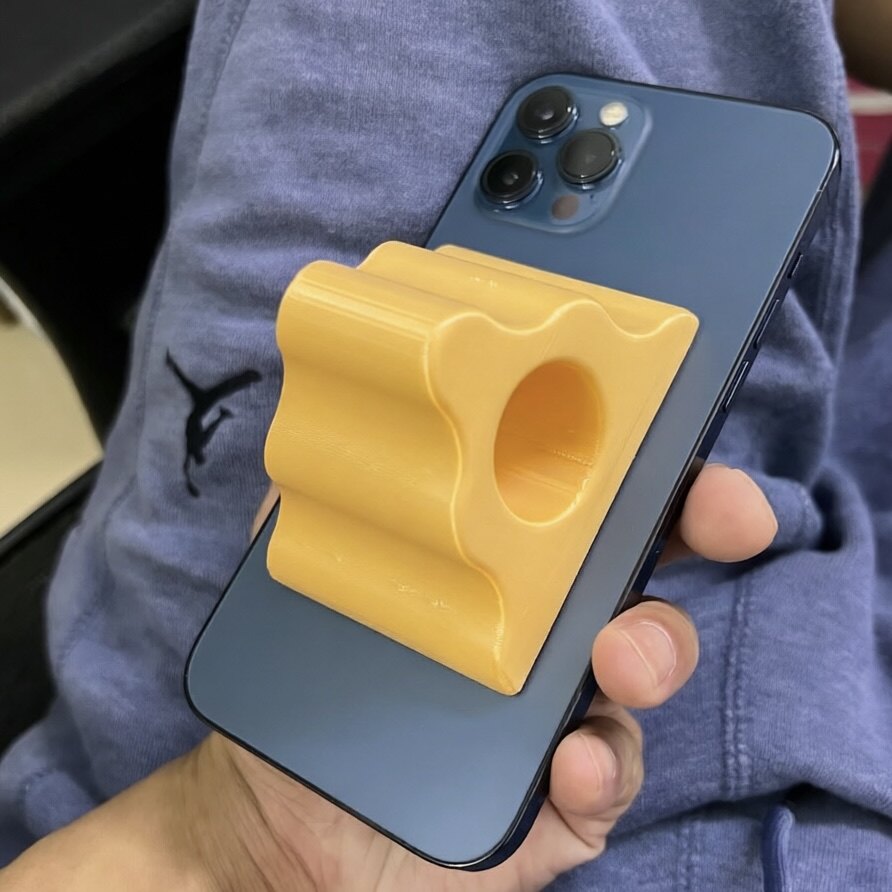 苹果无障碍Magsafe磁吸支架芒果黄个性iPhone手机支架拍嗒创意ins