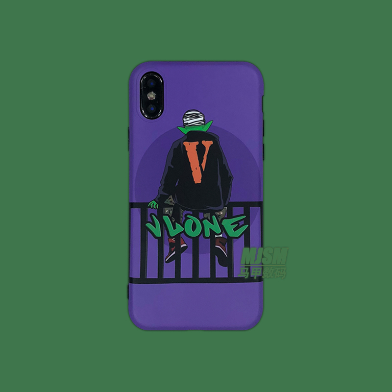 潮牌卡通插画苹果8plus x手机壳(非品牌)