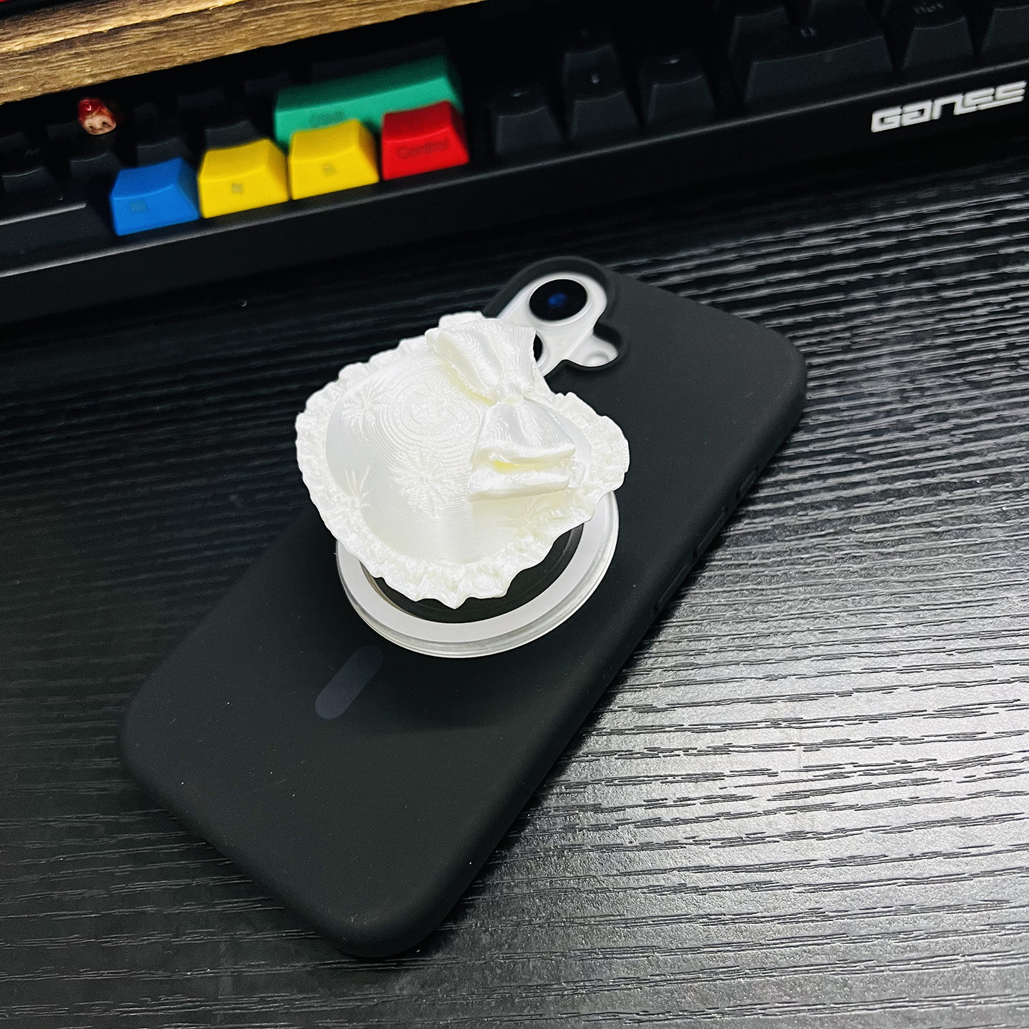 Brba 3D打印立体花边猫咪枕头苹果磁吸手机支架磁吸支架创意可爱
