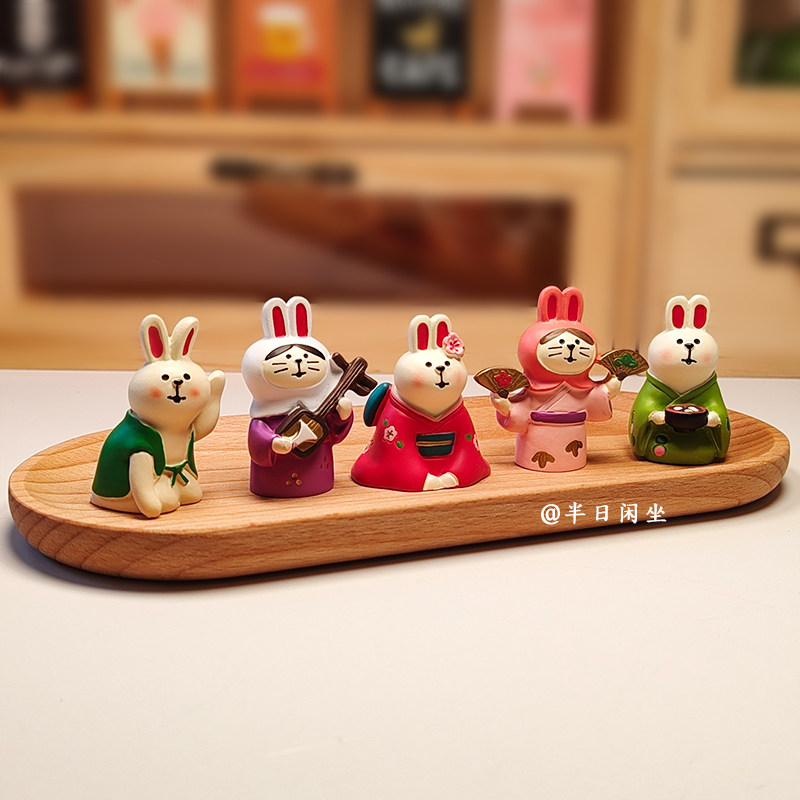日式歌舞伎兔子树脂小摆件创意礼品diy装饰桌面微缩场景道具礼物,家居饰品,桌面摆件,淘宝优惠券,粉丝福利购,淘宝优惠卷