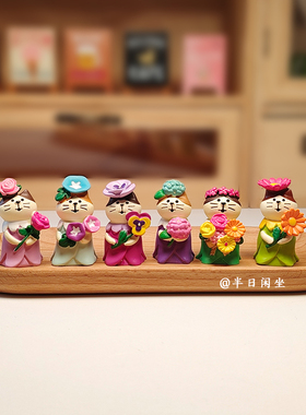 日式zakka花仙子祝福猫咪摆件ins治愈系可爱情人节结婚装饰伴手礼