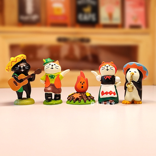 载歌载舞丰收季治愈桌面小摆件卡通家具摆件娃娃屋沙发微缩模型