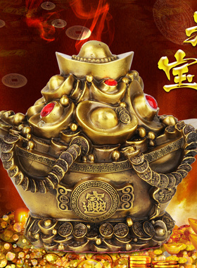 纯铜聚宝盆存钱罐摆件客厅招财