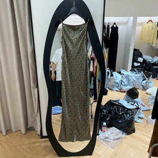 欧洲站2026夏季新款时尚蚕丝优雅真丝提花吊带连衣裙女款欧货