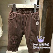 验货Paw小熊童装 PBTA94T41M 灯芯绒棉裤 冬款 婴童女宝宝厚款