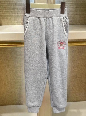 小熊童装24秋季新款女童刺绣毛圈运动裤休闲裤卫裤TTTM248951N