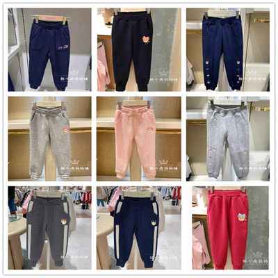 小熊童装秋冬款女童加绒运动裤