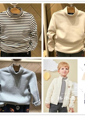 清仓Paw小熊童装秋冬款男童半高领打底衫中大童长袖T恤PCLWA4T13S