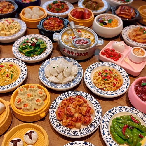 特色凉拌菜饺子冰箱贴磁贴吸铁石