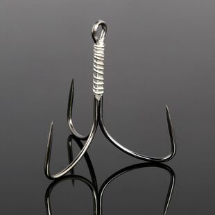 二本锚钩无刺蝴蝶钩 大号三本锚钩无倒刺 三爪钩三叉有倒刺扎鱼钩