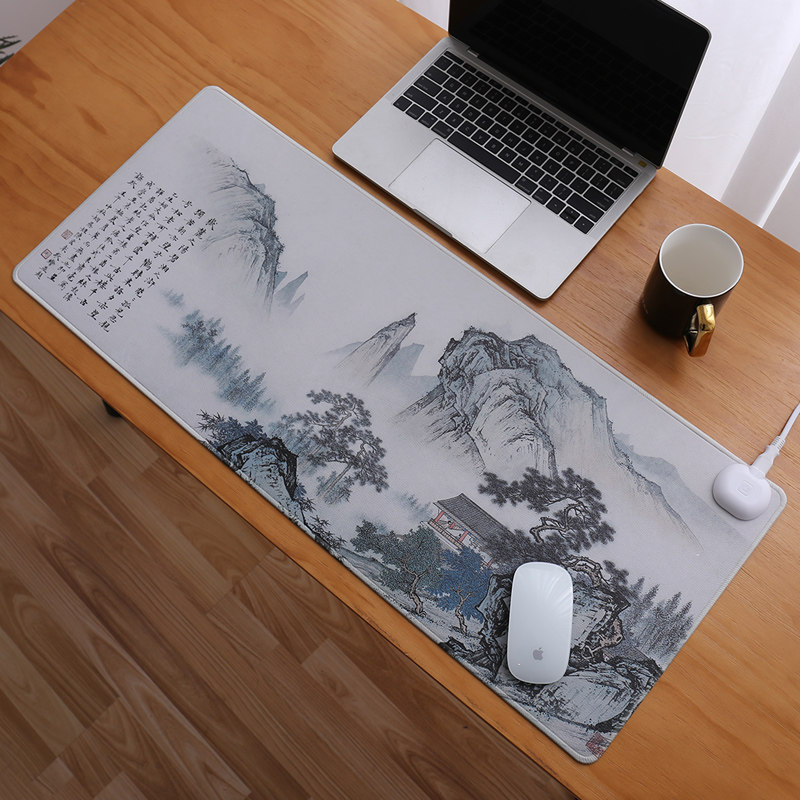 中国风超大暖桌垫桌面办公电脑桌室暖手保暖电热冬发热加热鼠标垫